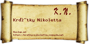 Krátky Nikoletta névjegykártya