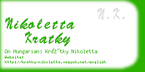 nikoletta kratky business card